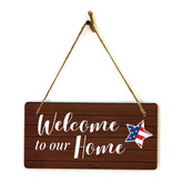 Welcome to our Home 5x10 Hanging Plus Wall or Door Sign | Family Home Decor